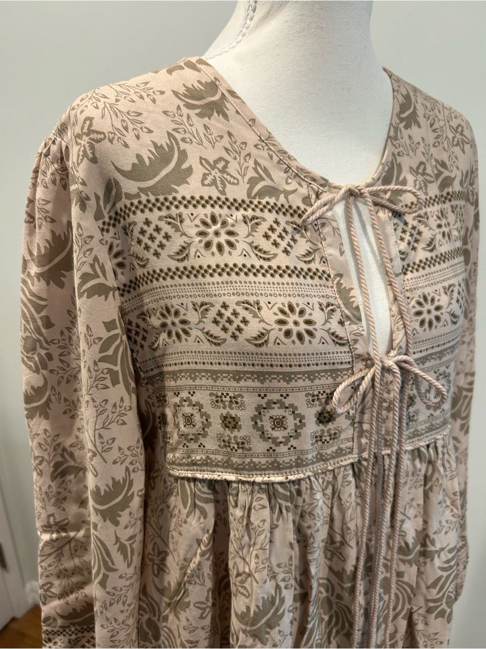R. Vivimos Tassel Tie-Front Boho Maxi Dress